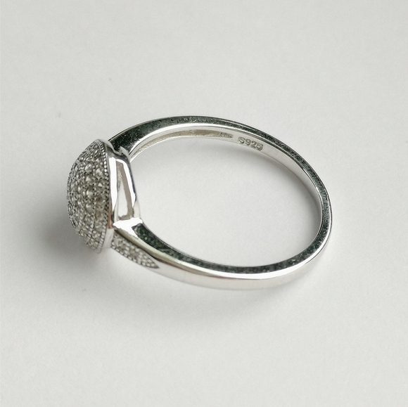 Sterling Silver CZ pave dome ring size 7 - Picture 4 of 6
